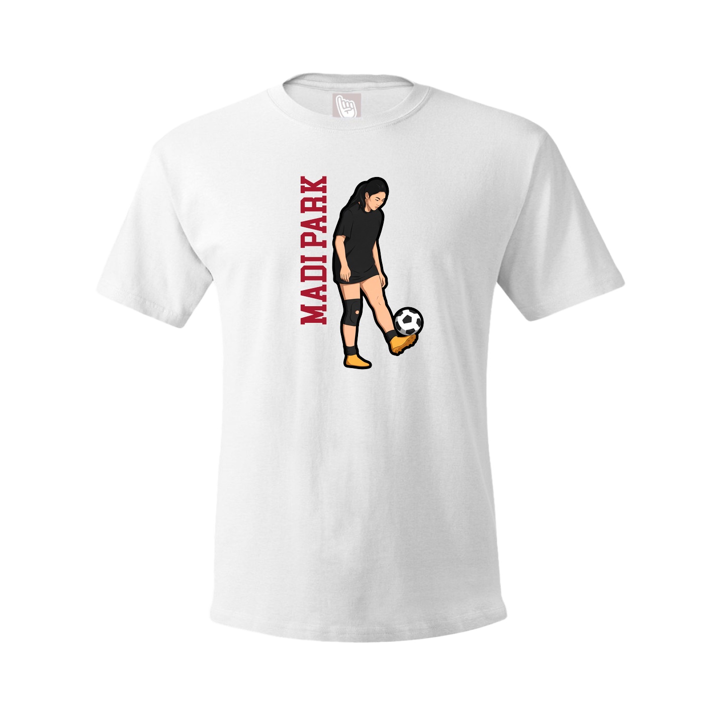 Youth Tee — Name Vertical in White