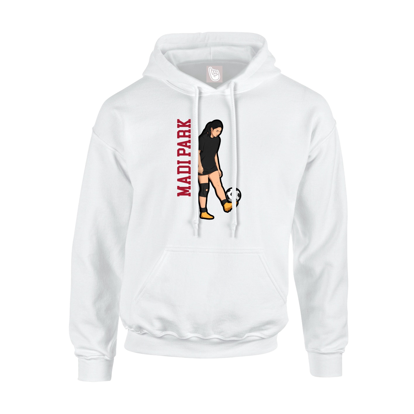 Youth Hoodie — Name Vertical in White