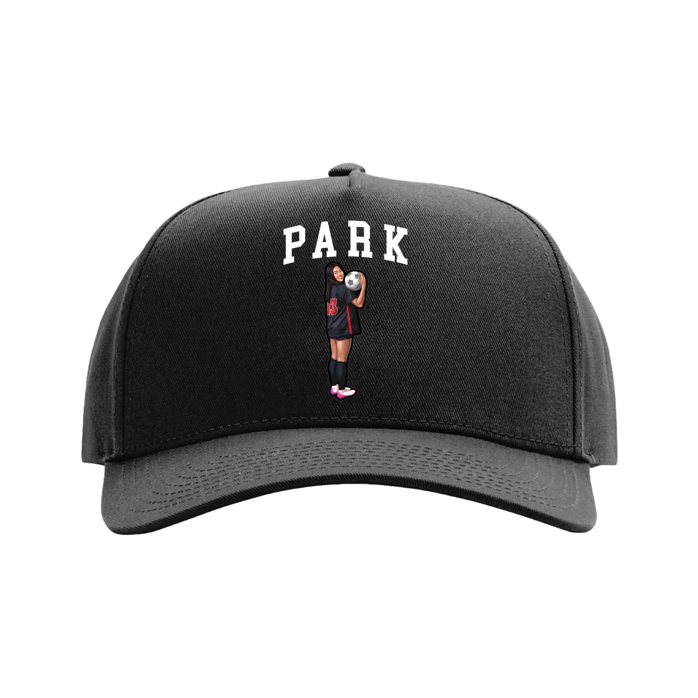 Full Fabric Five-Panel Champ Cap — Shirsey in Black