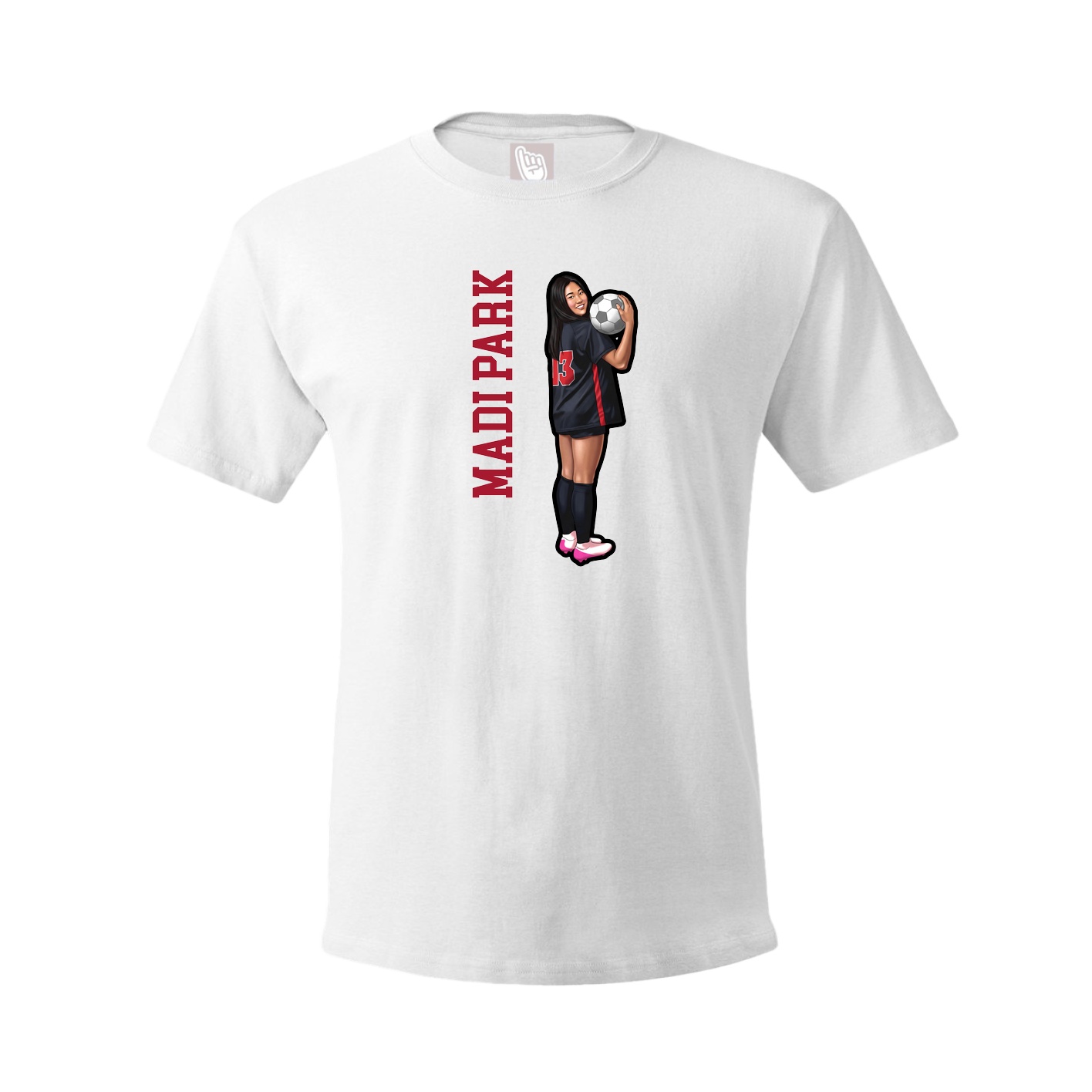 Tee — Name Vertical in White