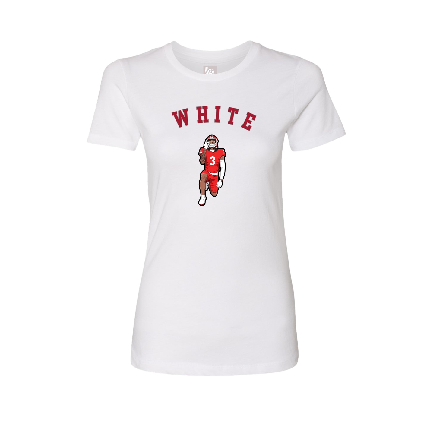Fitted Women's Tee — Shirsey Arch in White
