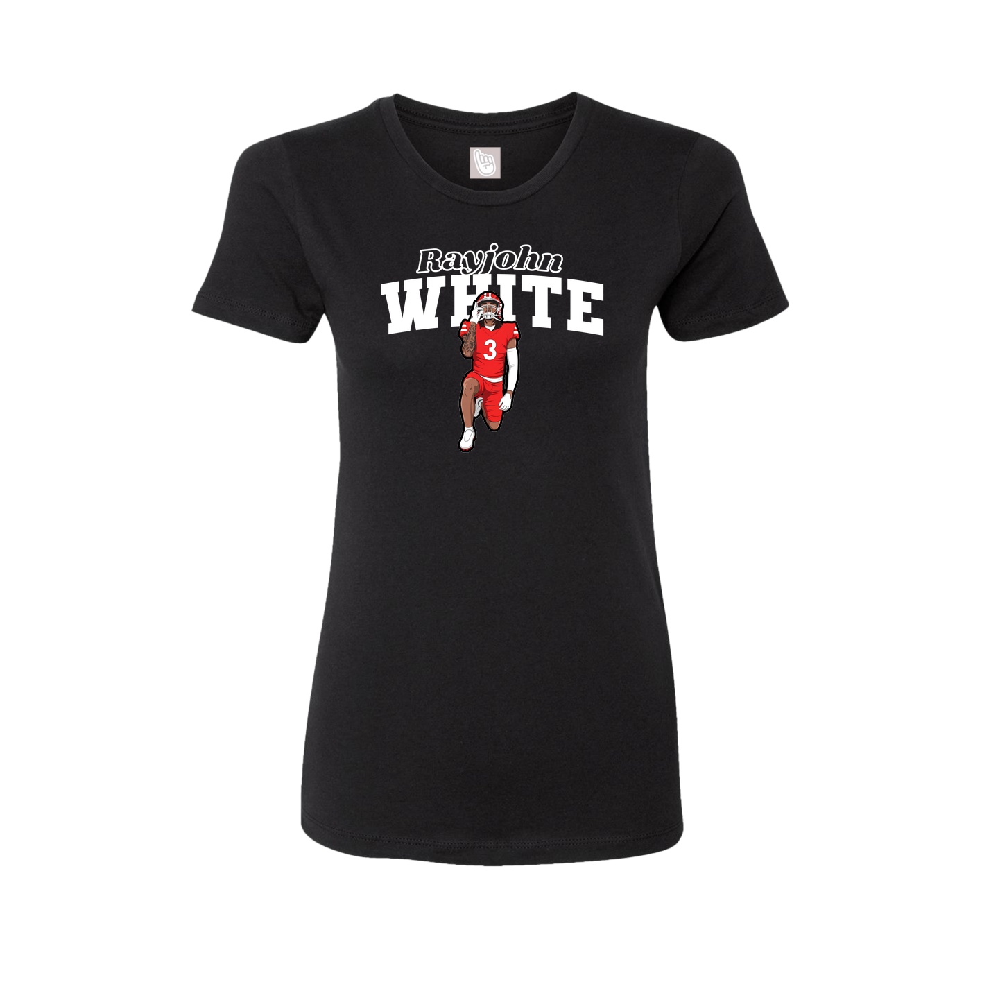 Fitted Women's Tee — Name Arch in Black