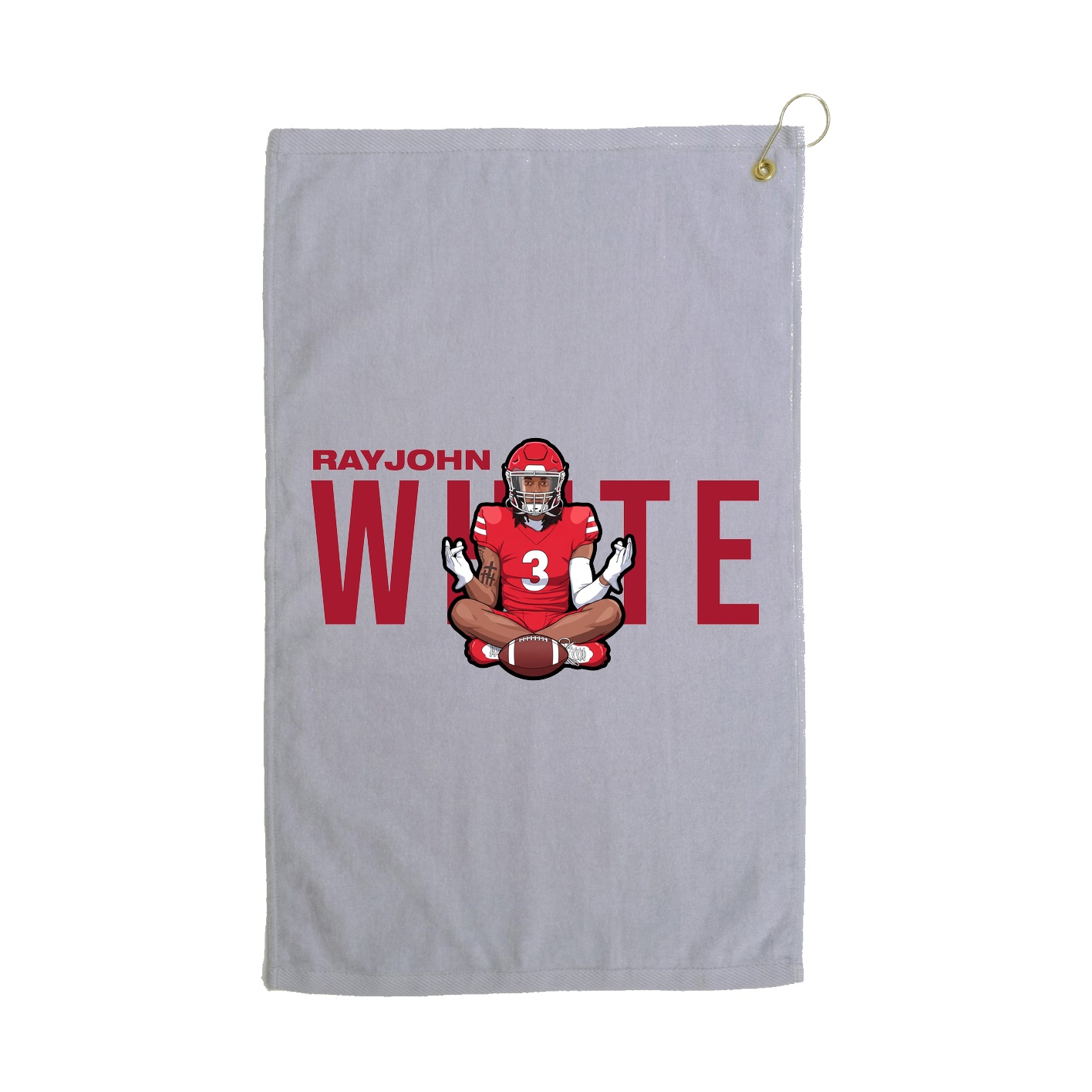 Golf Towel — Player Name in Grey