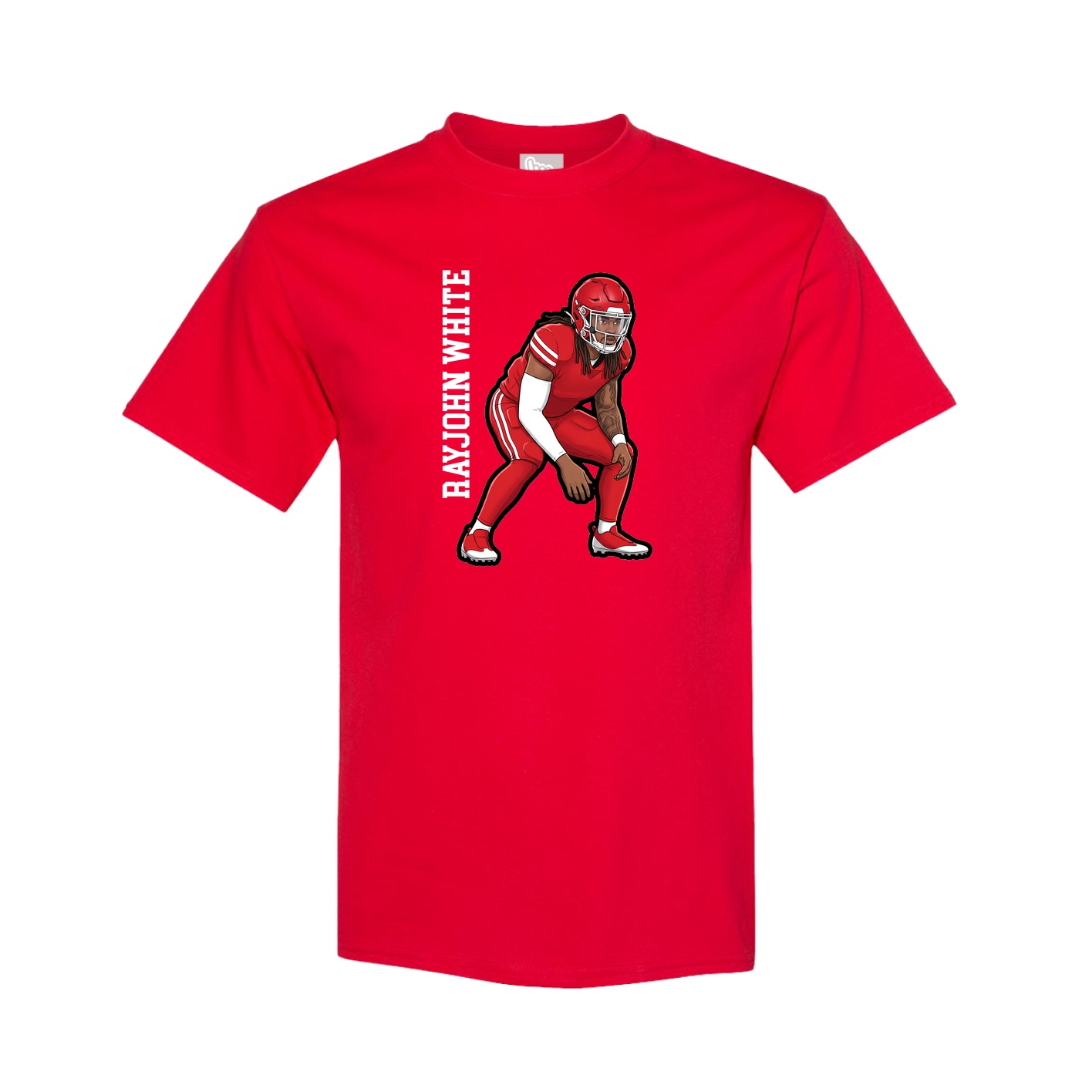 Tee — Name Vertical in Red