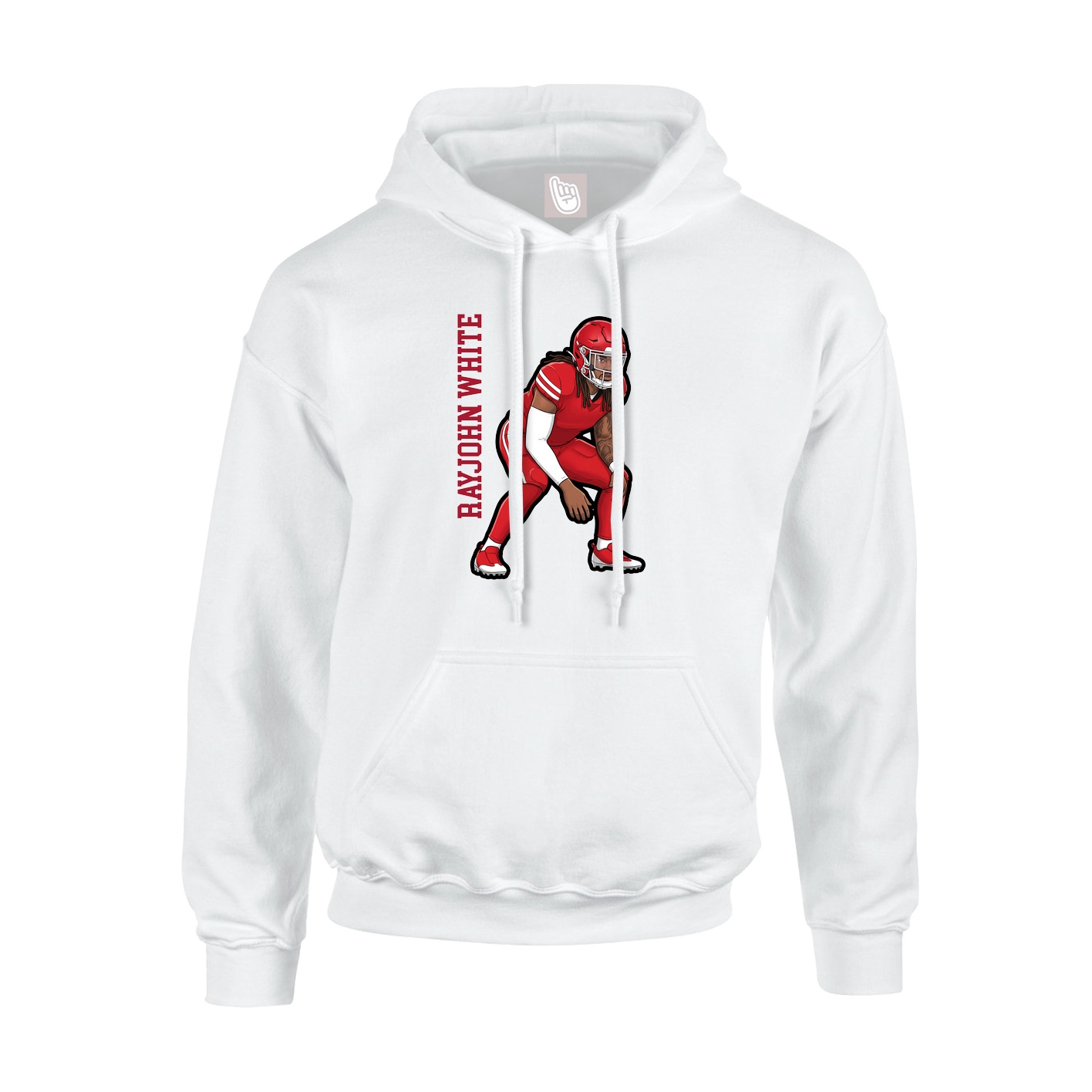 Youth Hoodie — Name Vertical in White