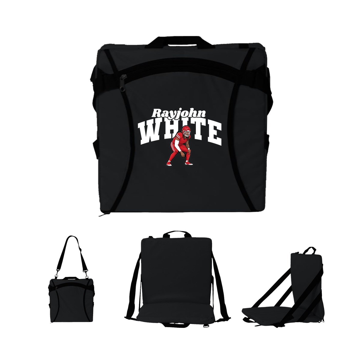 Folding Stadium Seat — Signature Arch in Black
