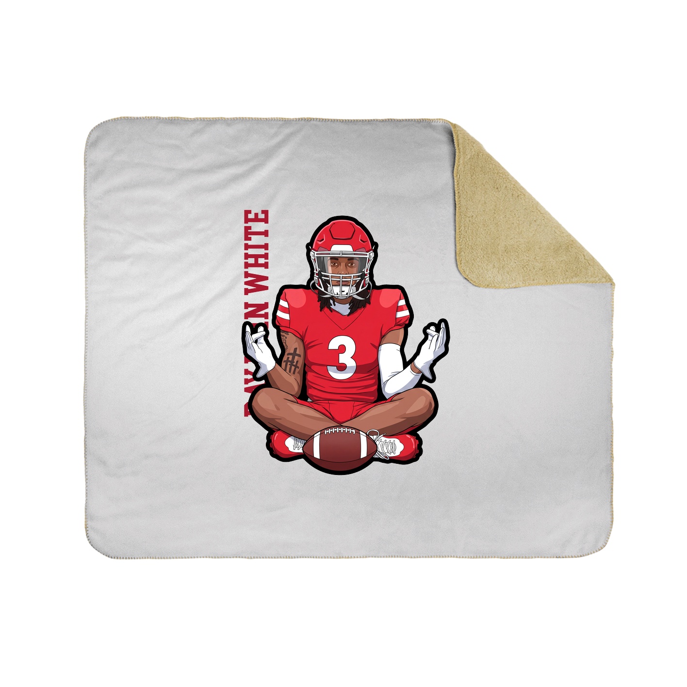 Throw Blanket — Name Vertical in White