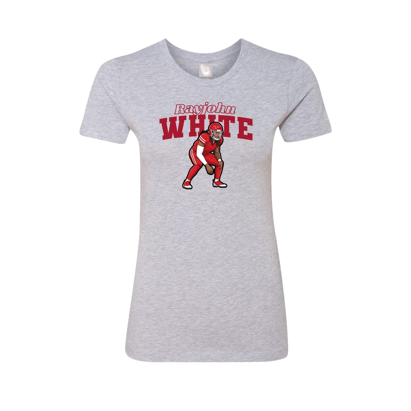 Fitted Women's Tee — Name Arch in Grey