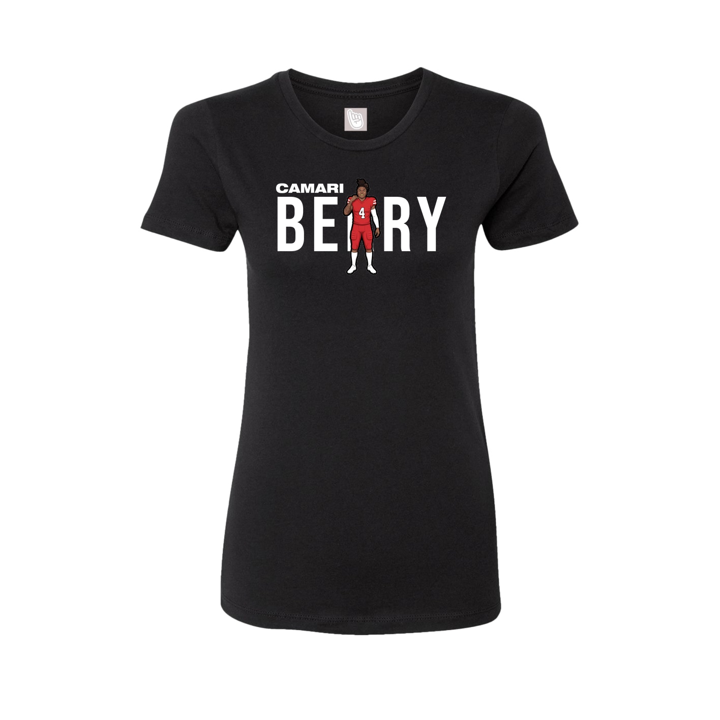 Fitted Women's Tee — Player Name in Black