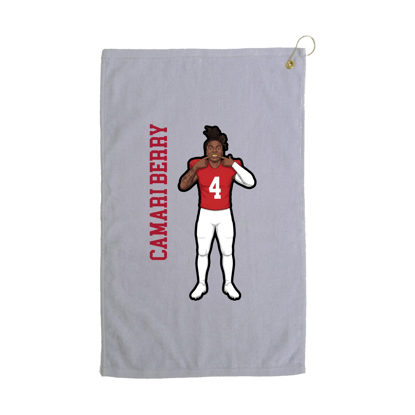 Golf Towel — Name Vertical in Grey