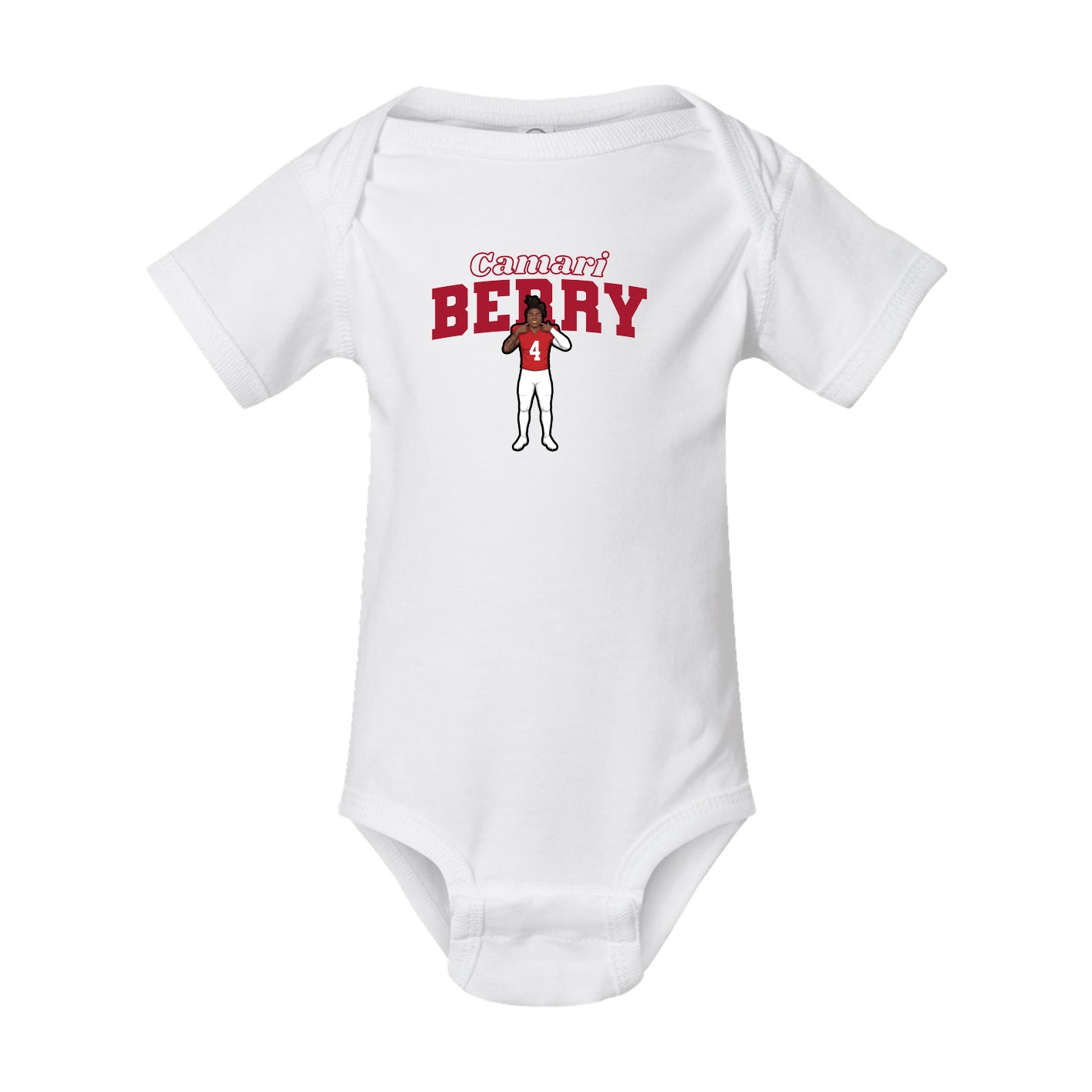 Baby Onesie — Name Arch in White