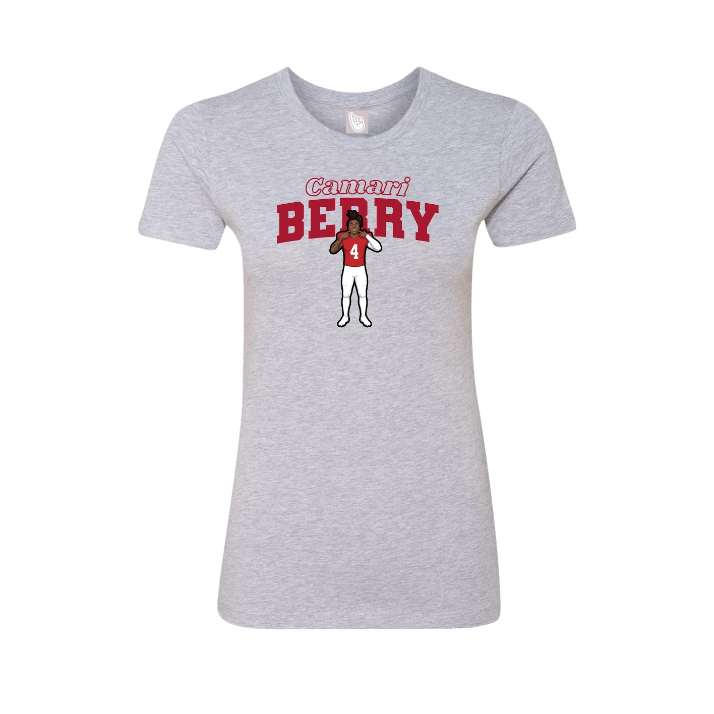 Fitted Women's Tee — Name Arch in Grey