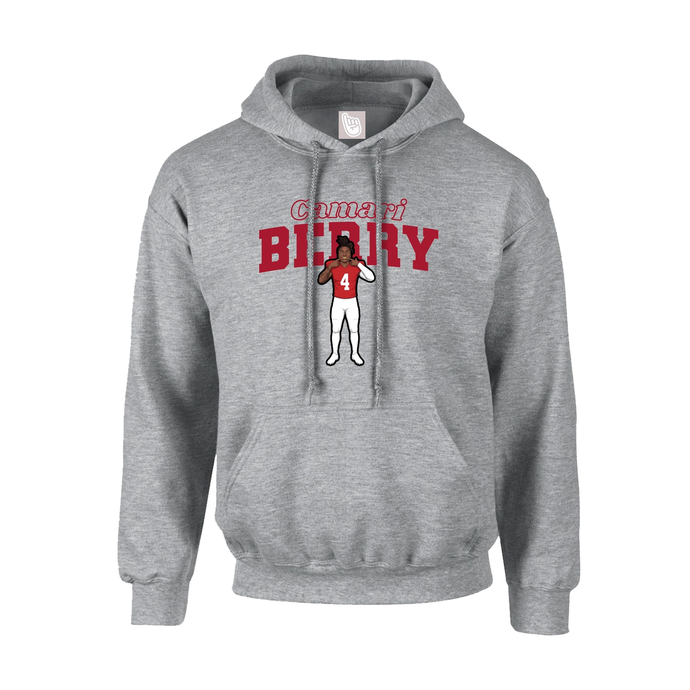 Hoodie — Name Arch in Grey