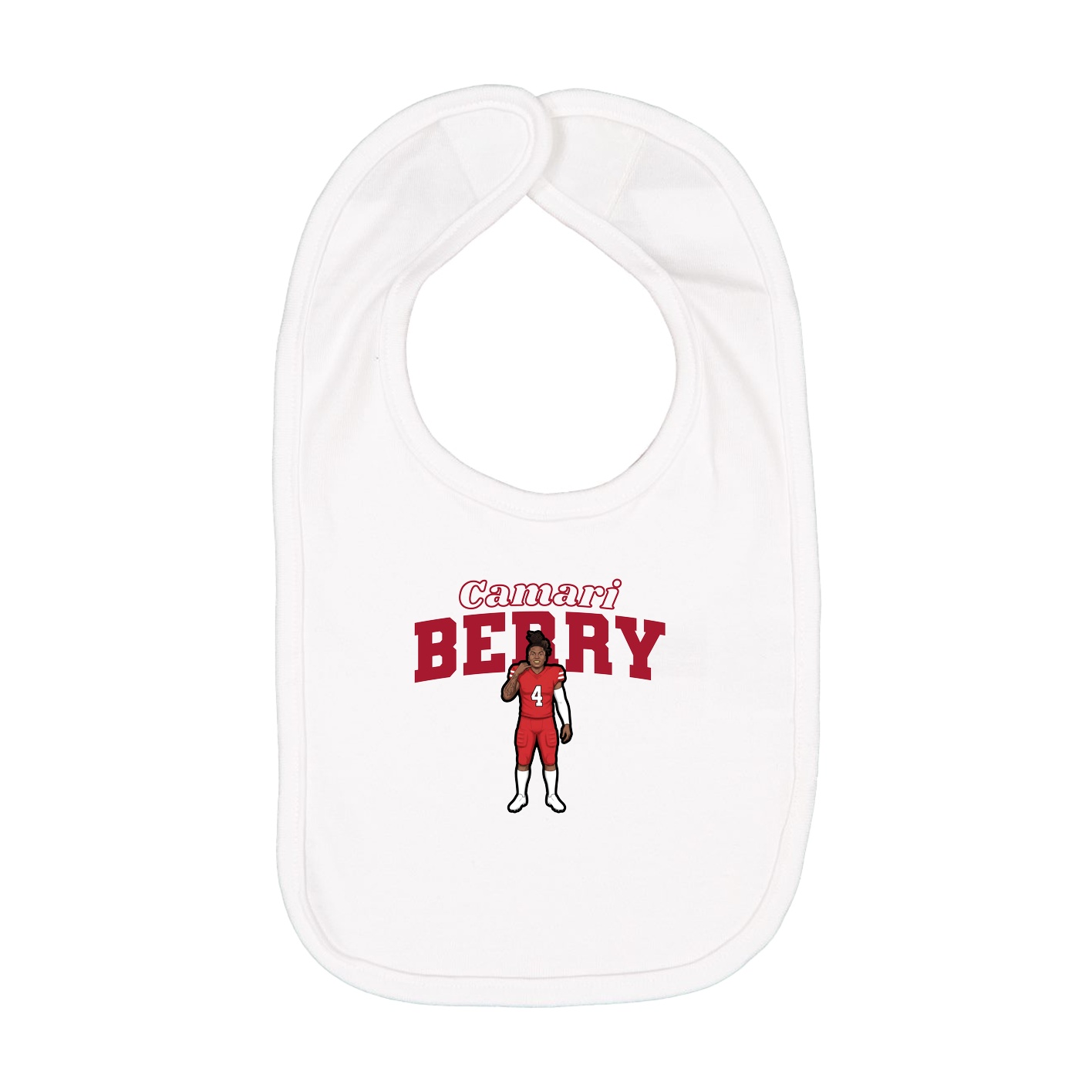 Infant Bib — Name Arch in White