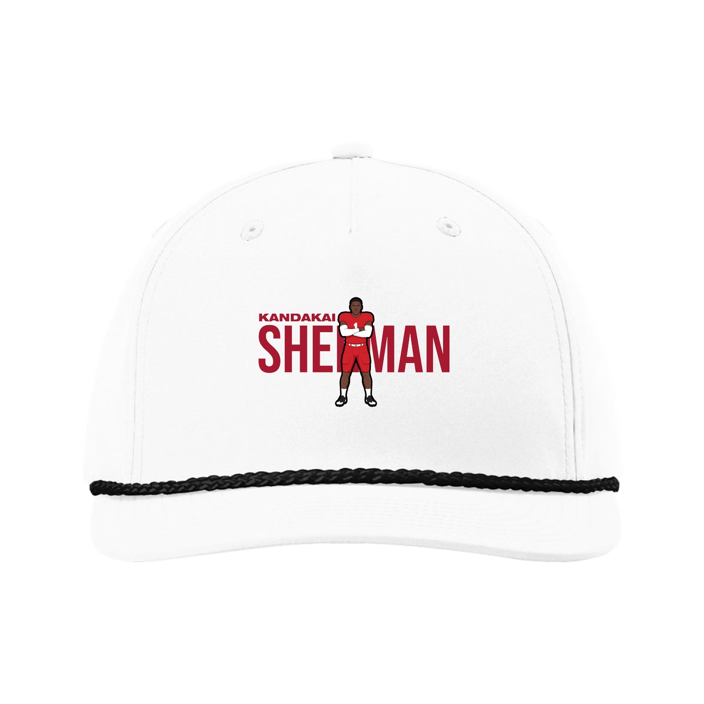 Five-Panel Classic Rope Cap — Player Name in White