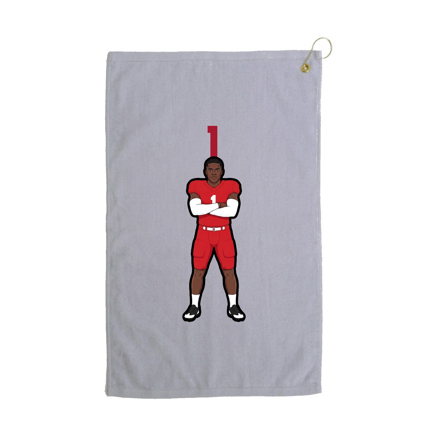 Golf Towel — Number Top in Grey