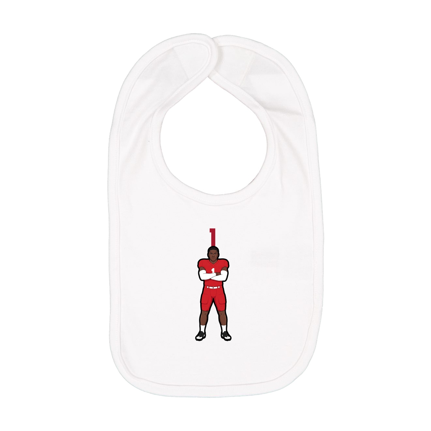 Infant Bib — Number Top in White