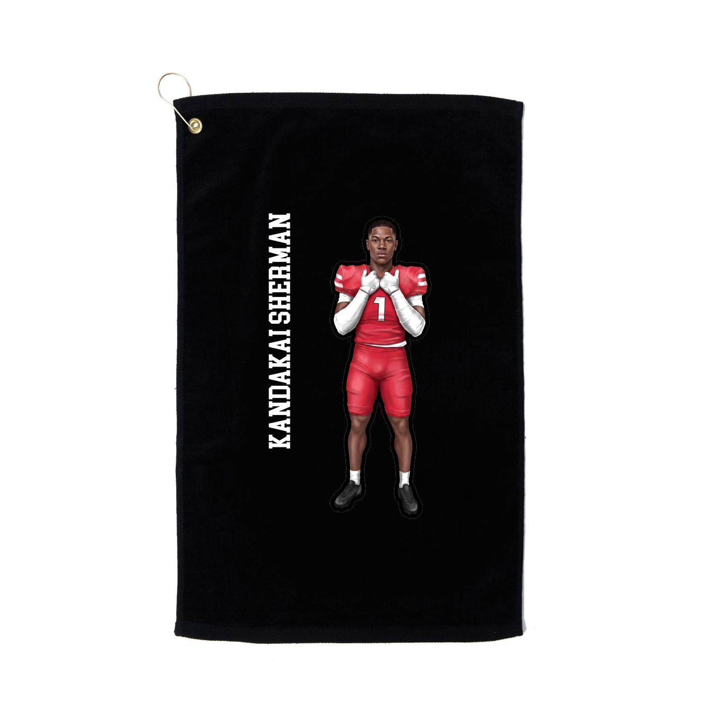 Golf Towel — Name Vertical in Black