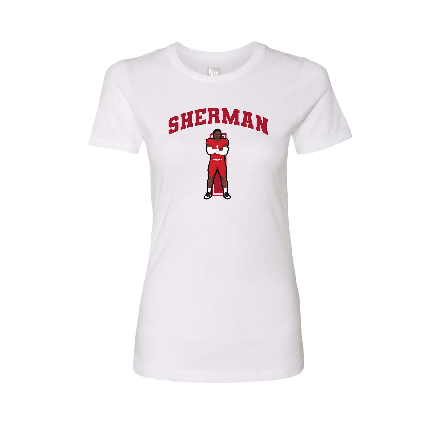 Fitted Women's Tee — Number in White