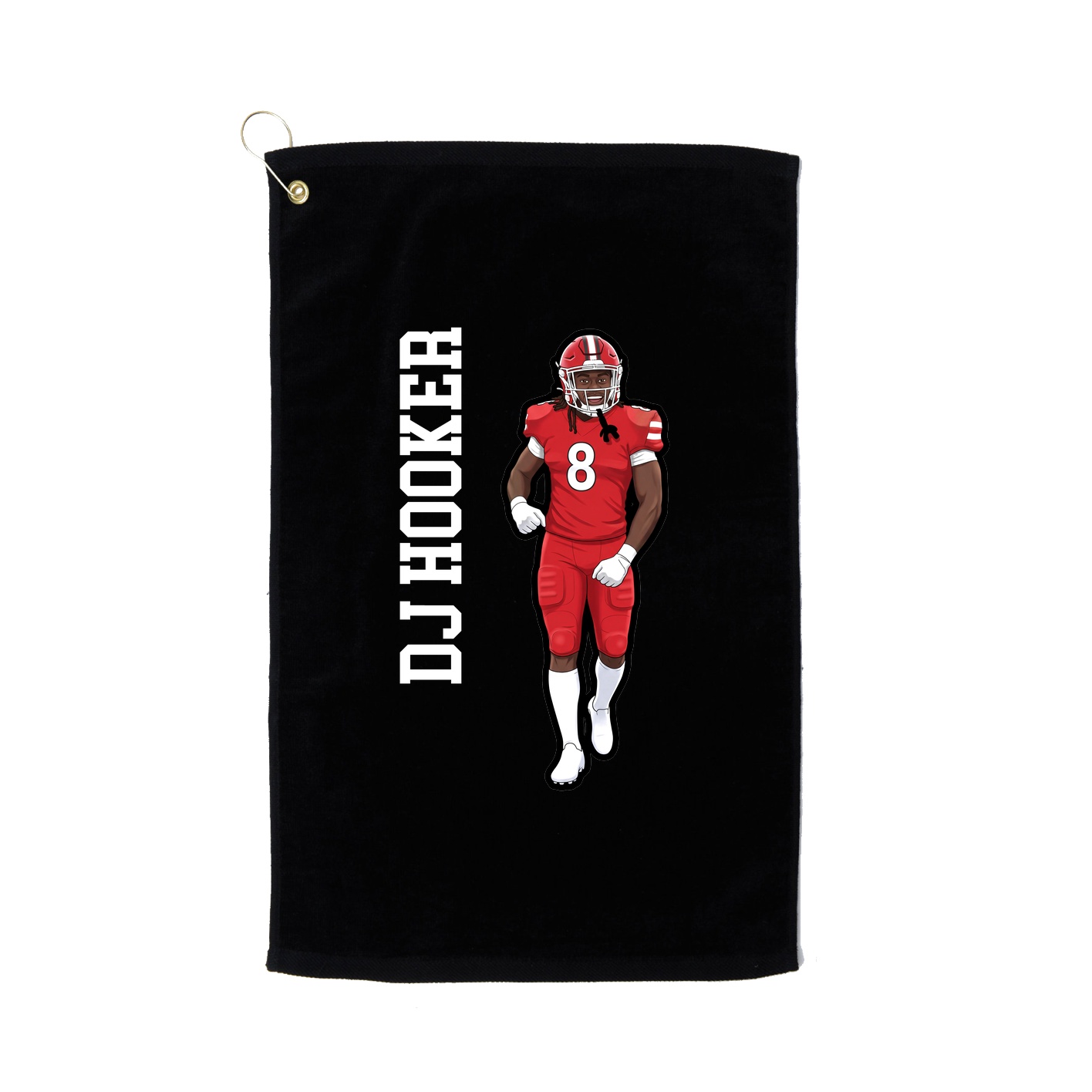 Golf Towel — Name Vertical in Black