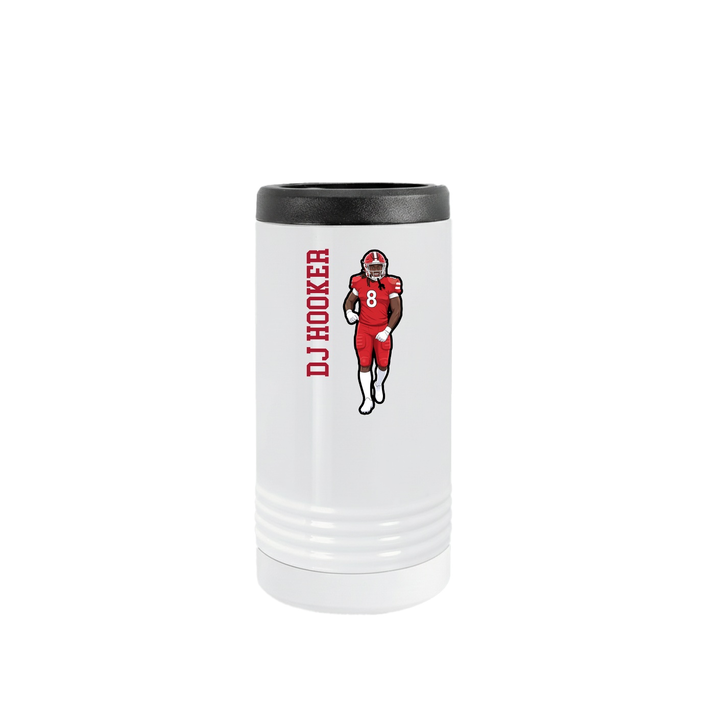 Slim Beverage Holder — Name Vertical in White
