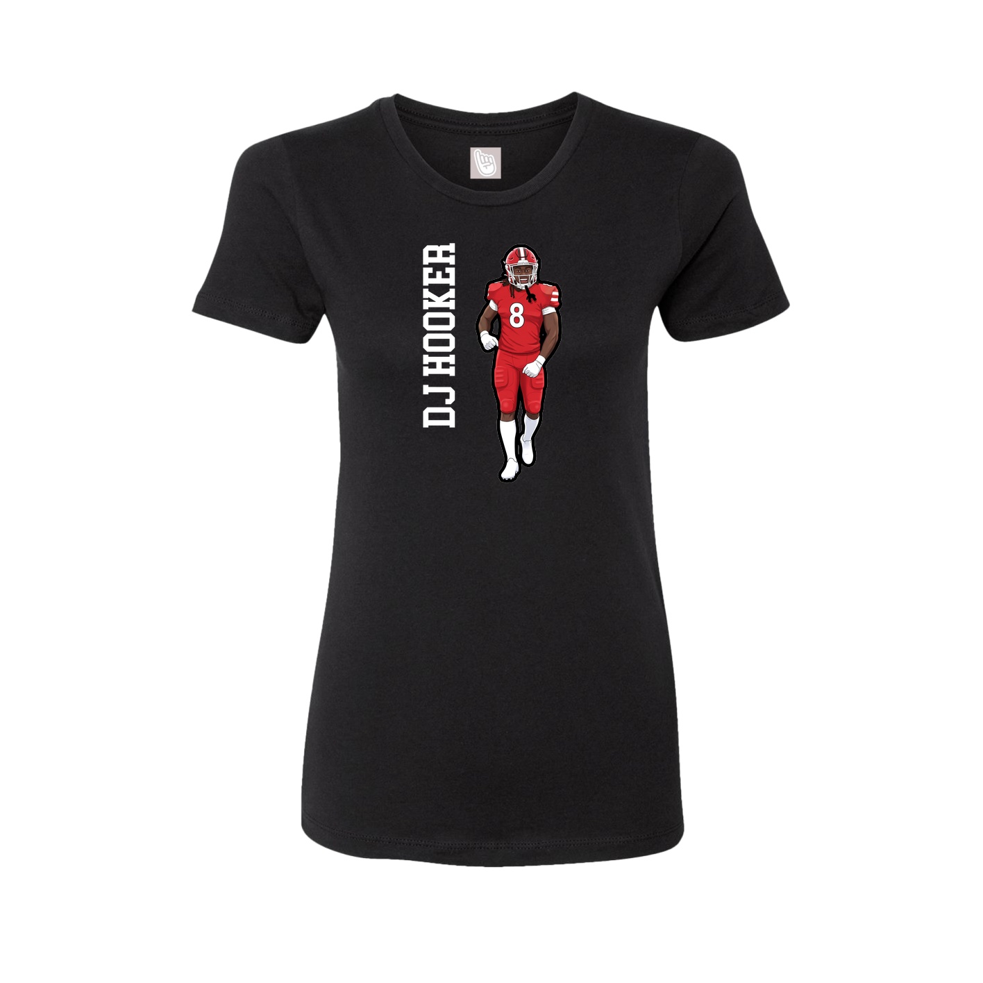 Fitted Women's Tee — Name Vertical in Black