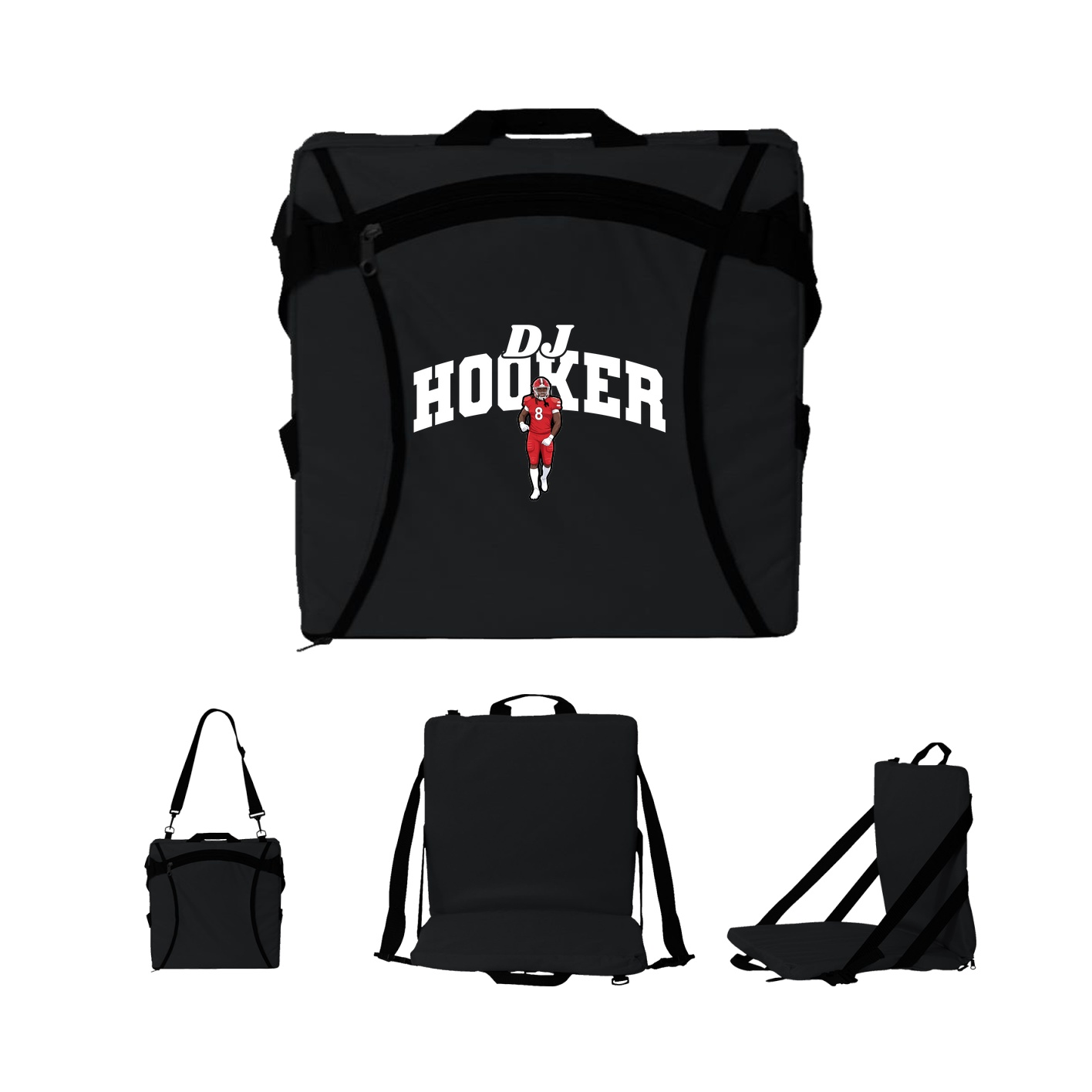 Folding Stadium Seat — Signature Arch in Black