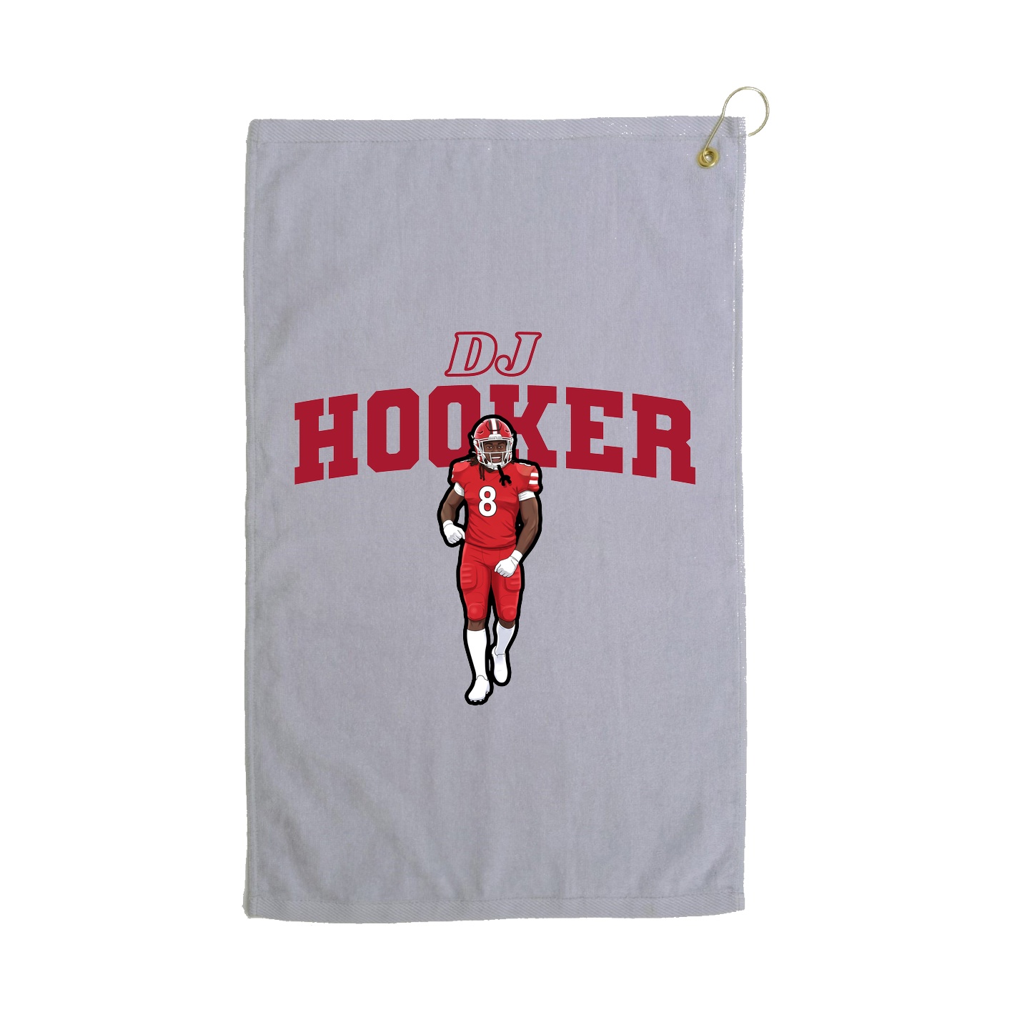 Golf Towel — Name Arch in Grey