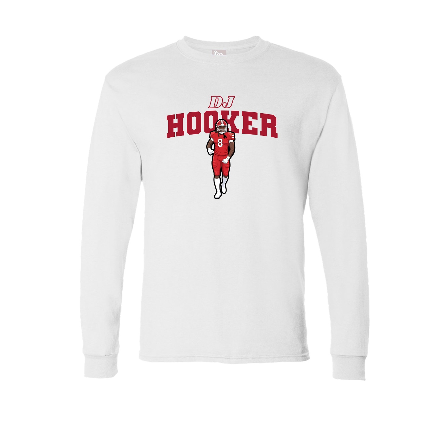 Long Sleeve Tee — Name Arch in White