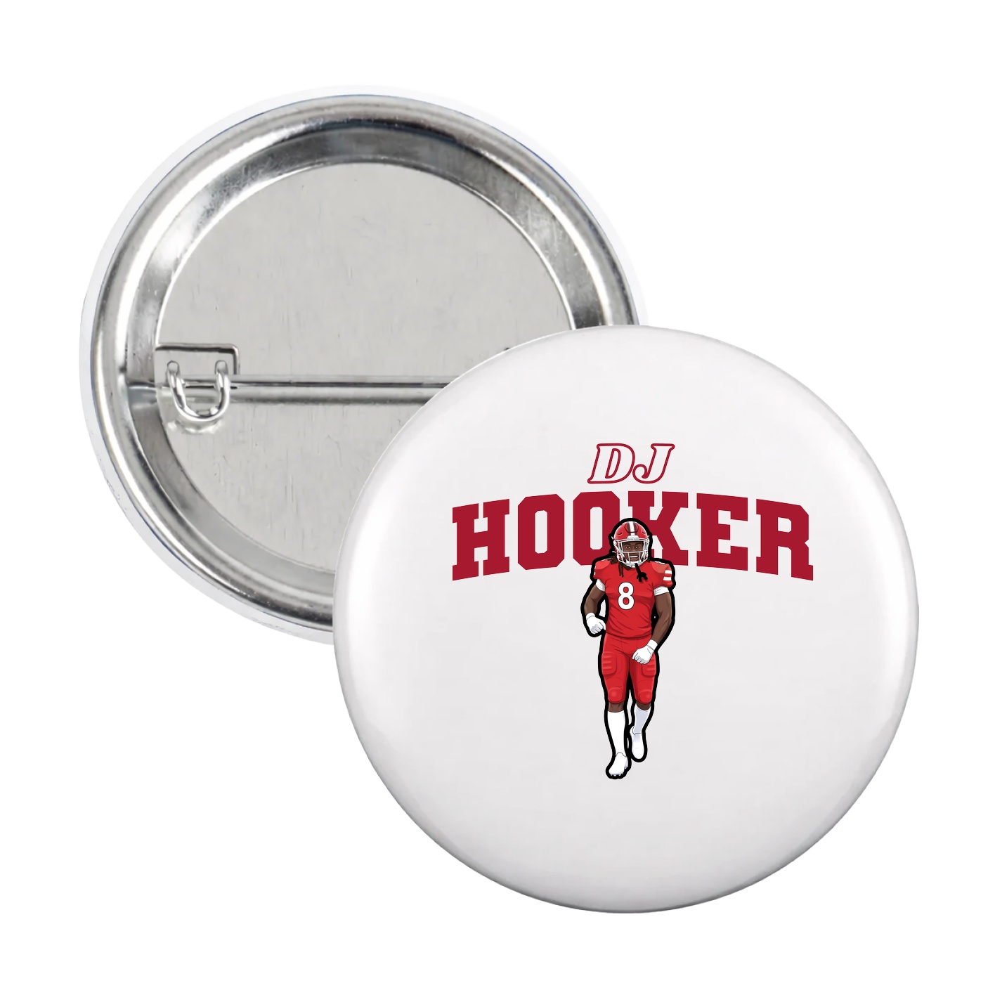 Game Day Button — Name Arch in White