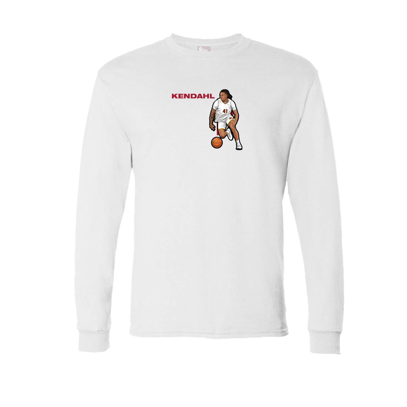Long Sleeve Tee — Player Name in White