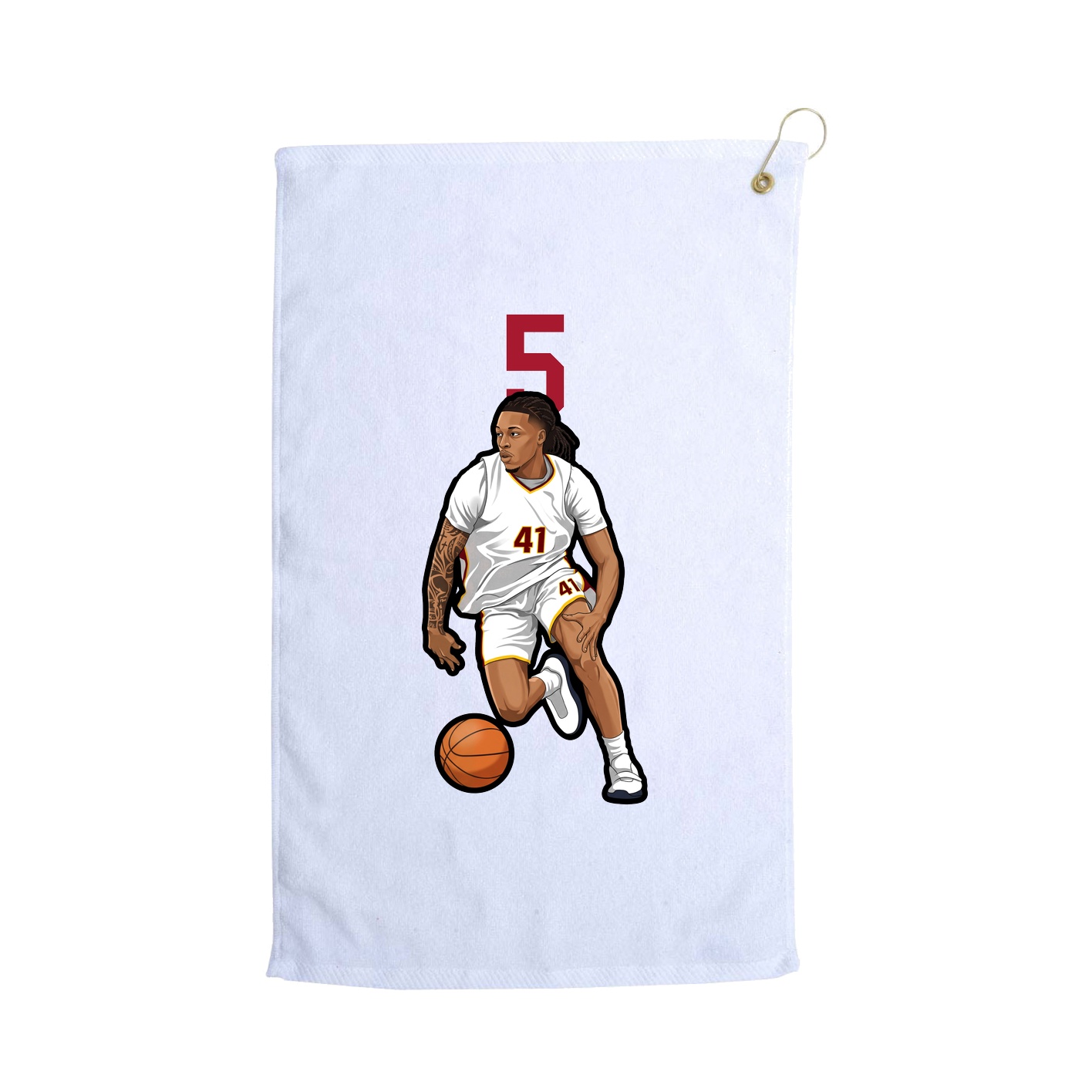 Golf Towel — Number Top in White