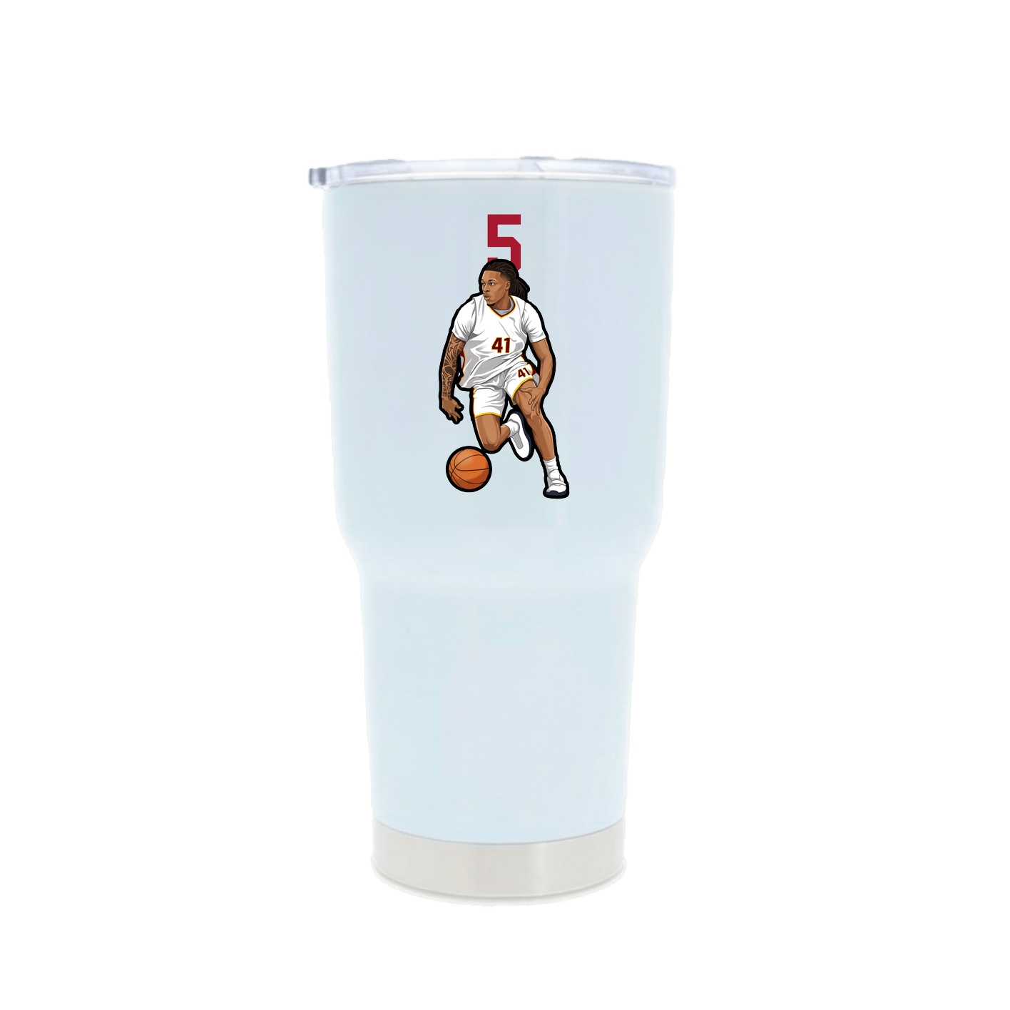 30oz Stainless Steel Tumbler — Number Top in White