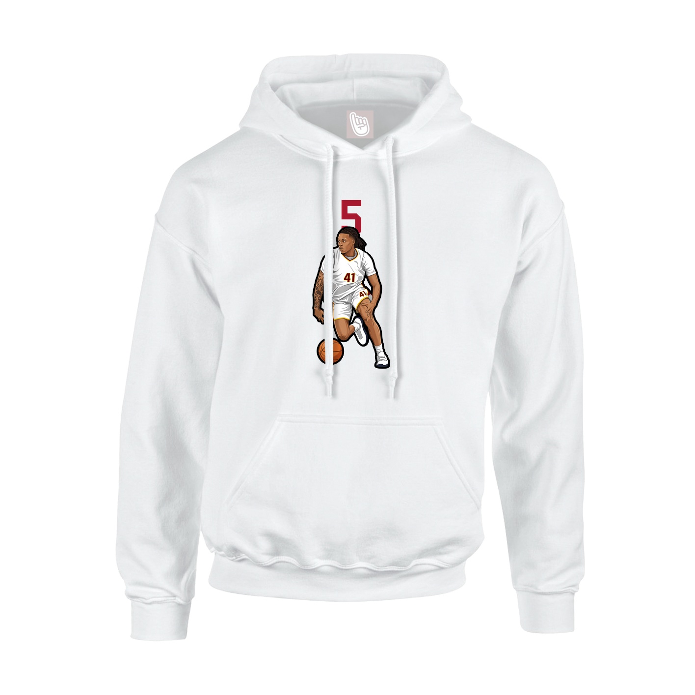 Hoodie — Number Top in White