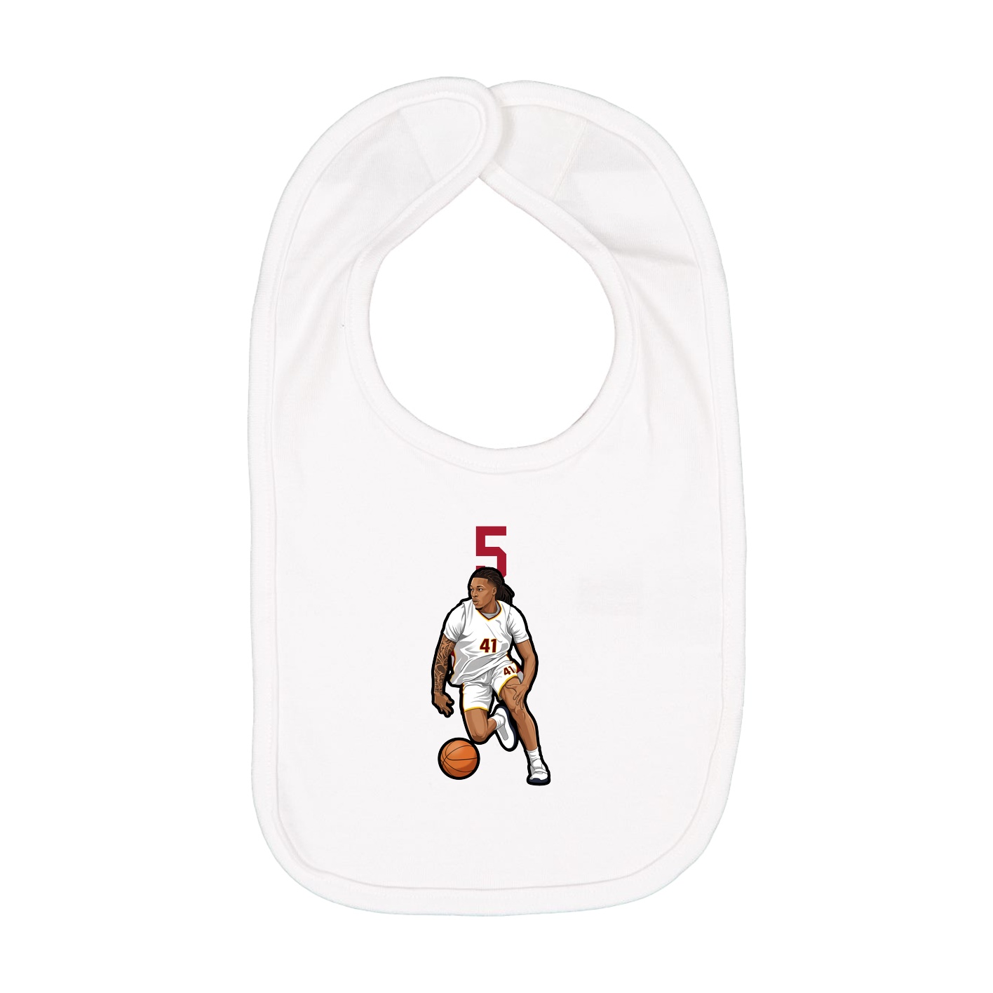 Infant Bib — Number Top in White