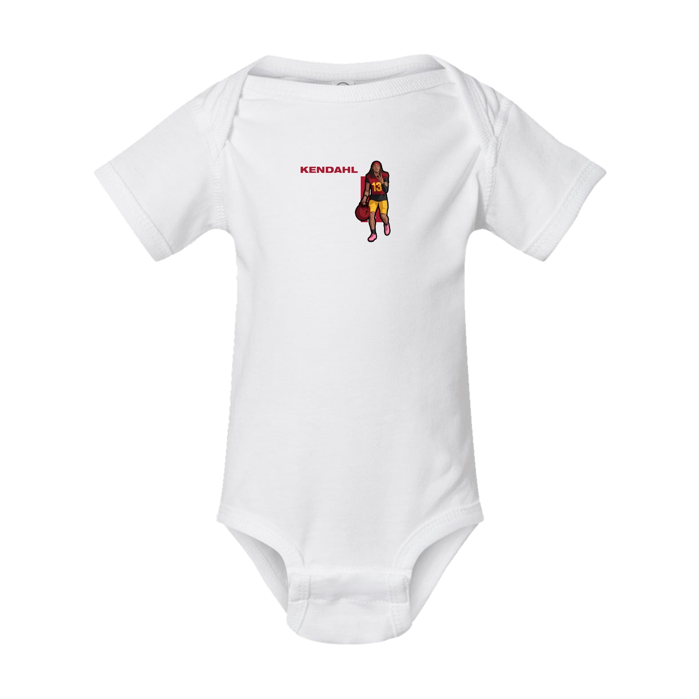 Baby Onesie — Player Name in White