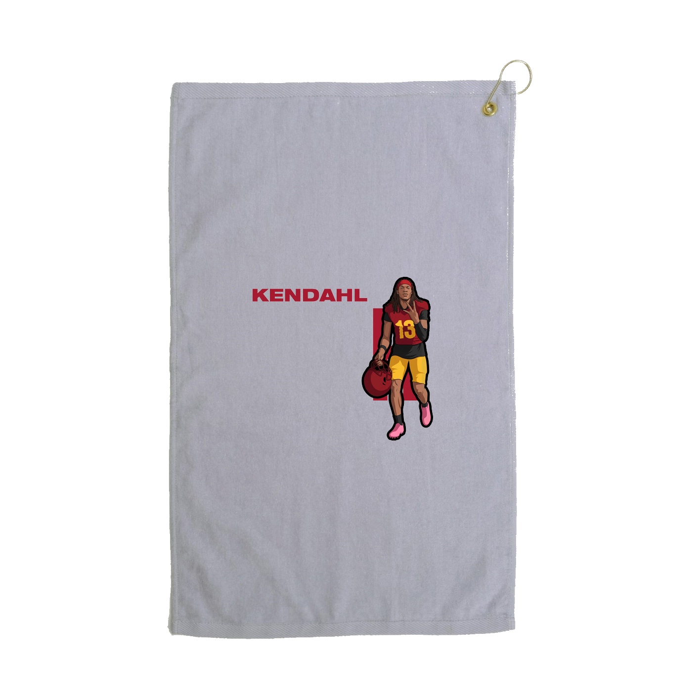 Golf Towel — Player Name in Grey
