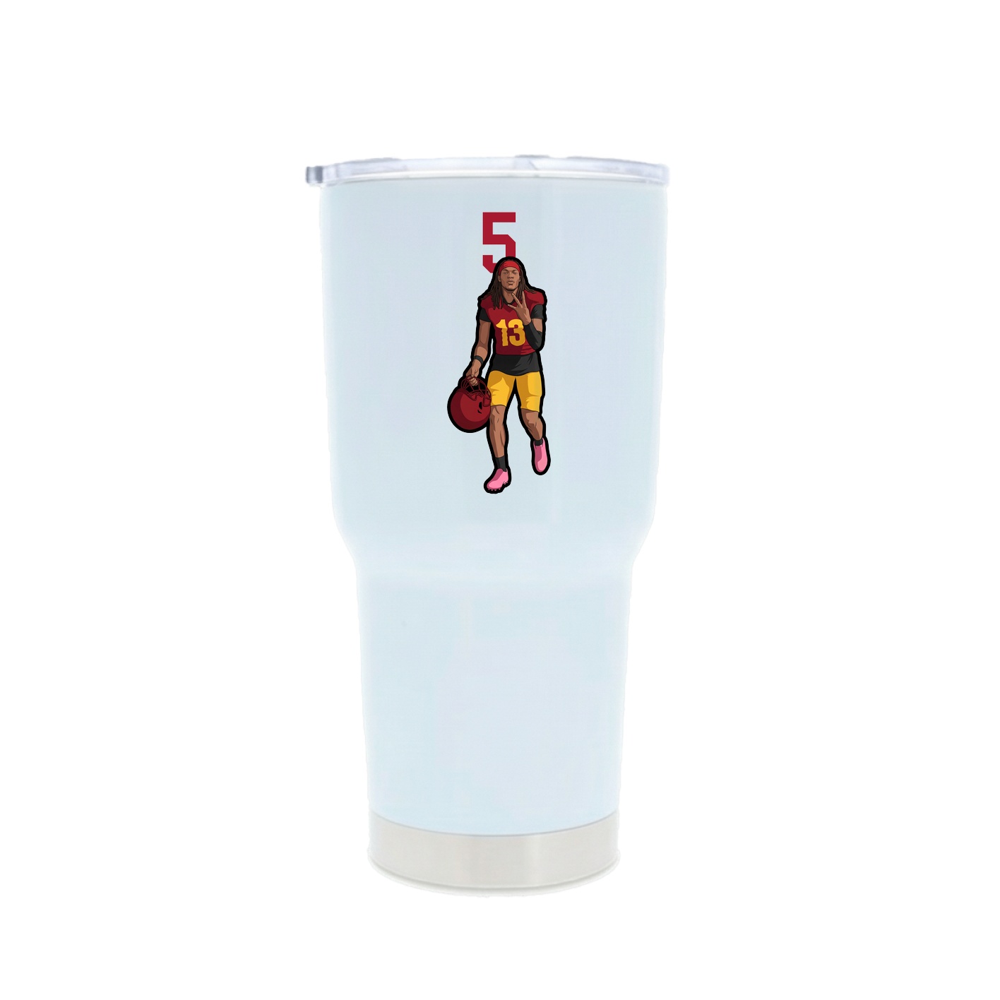 30oz Stainless Steel Tumbler — Number Top in White