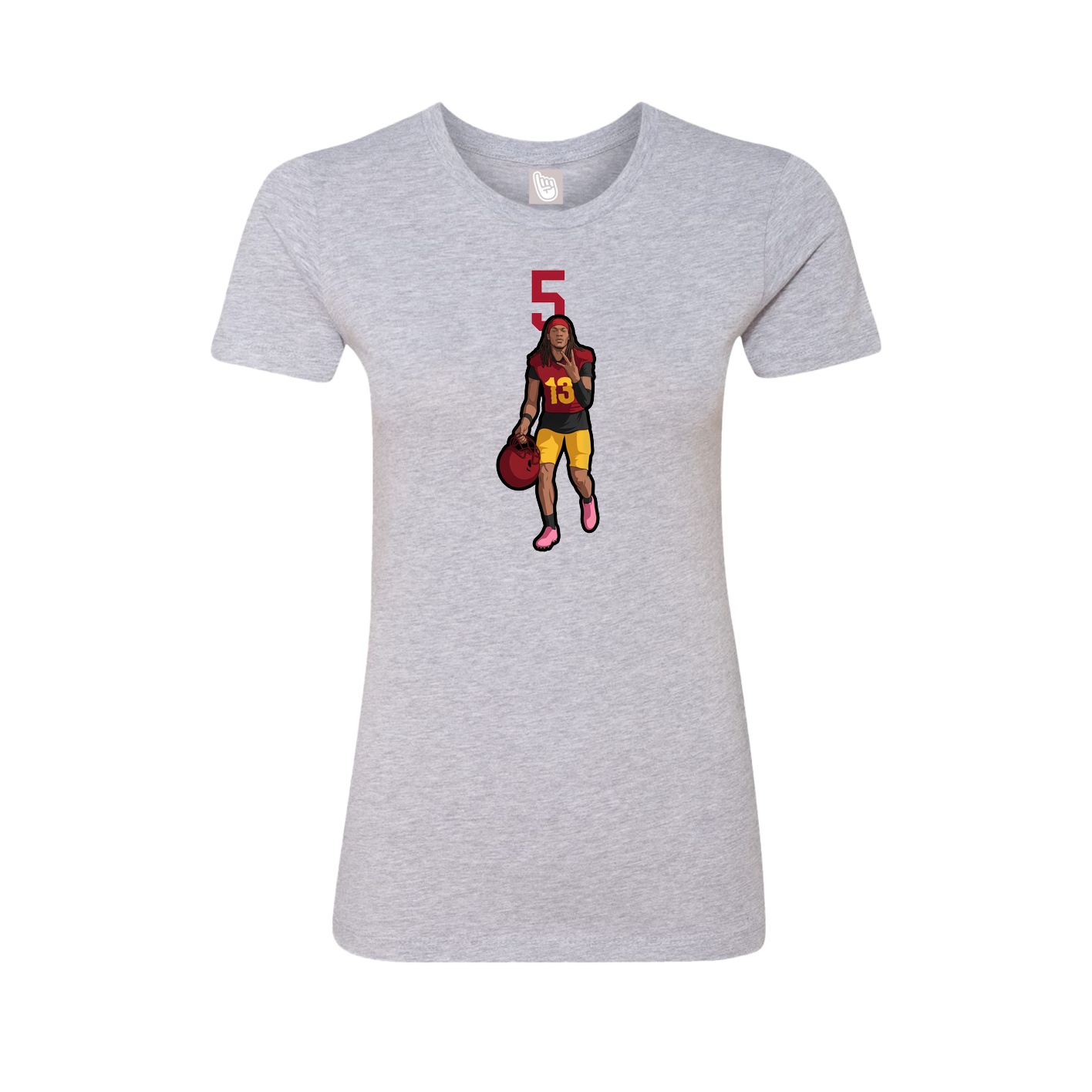 Fitted Women's Tee — Number Top in Grey