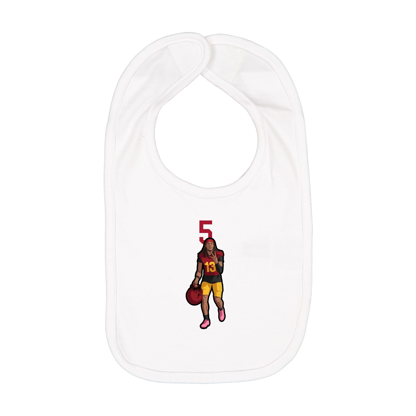 Infant Bib — Number Top in White
