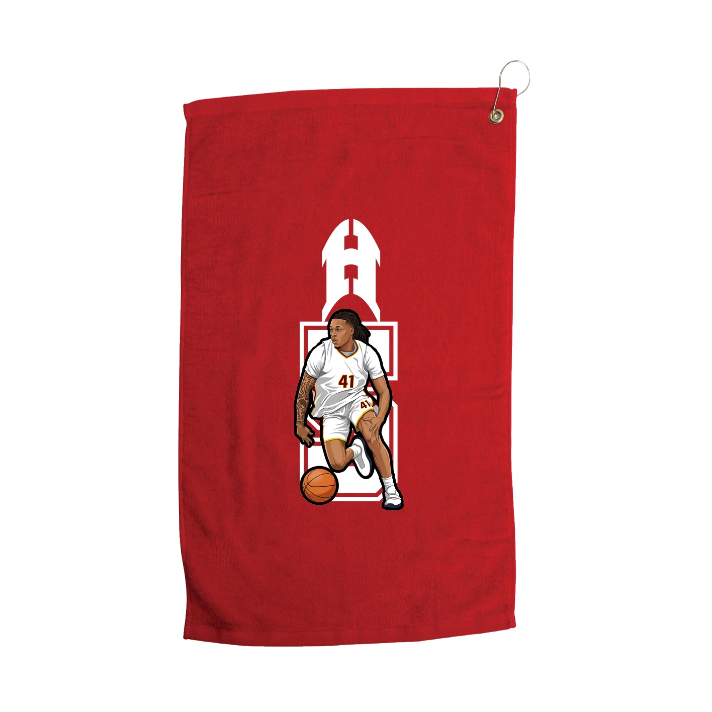 Golf Towel — Number in Red