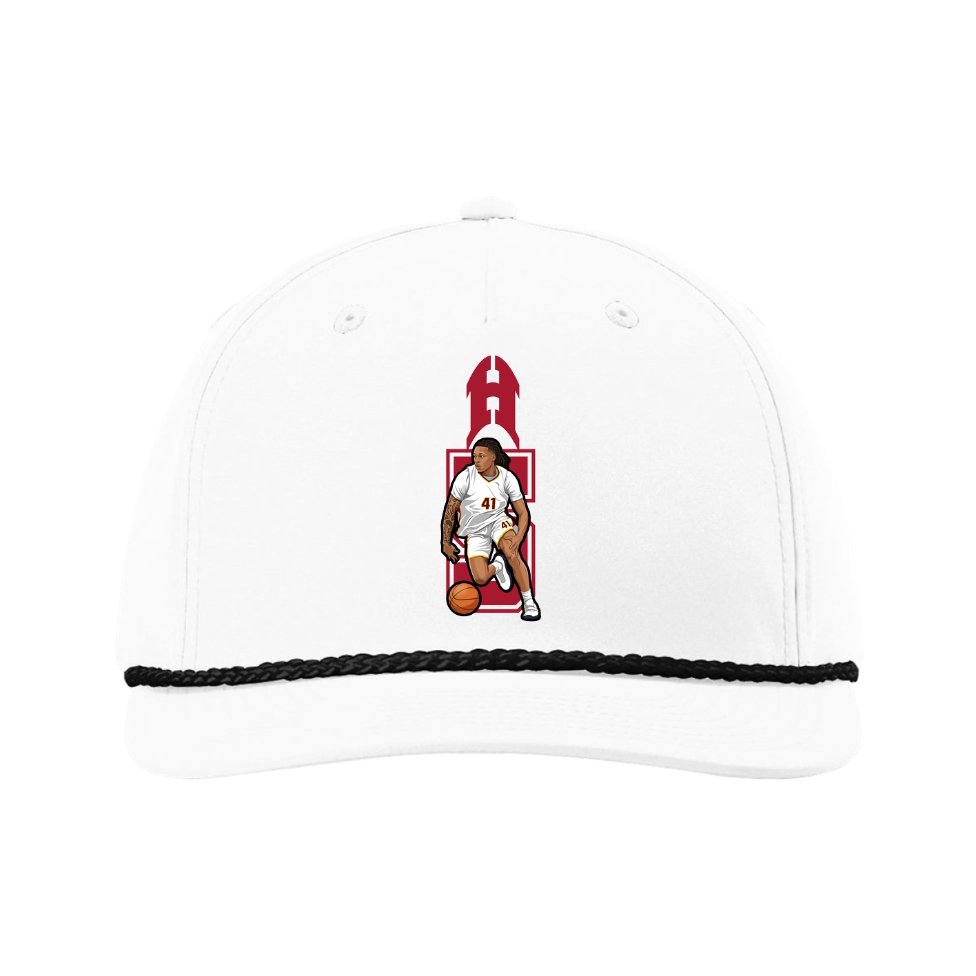 Five-Panel Classic Rope Cap — Number in White