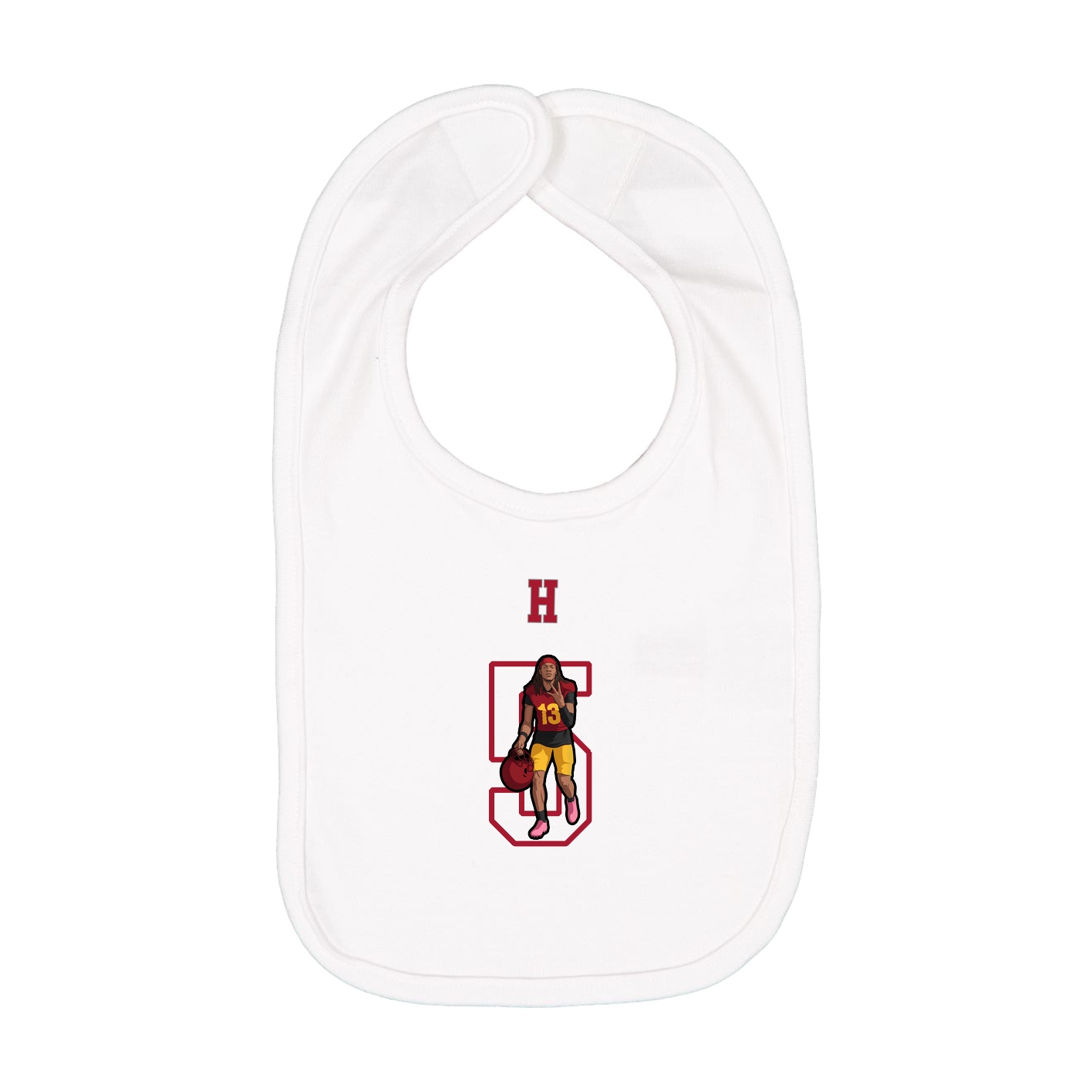 Infant Bib — Shirsey Arch in White