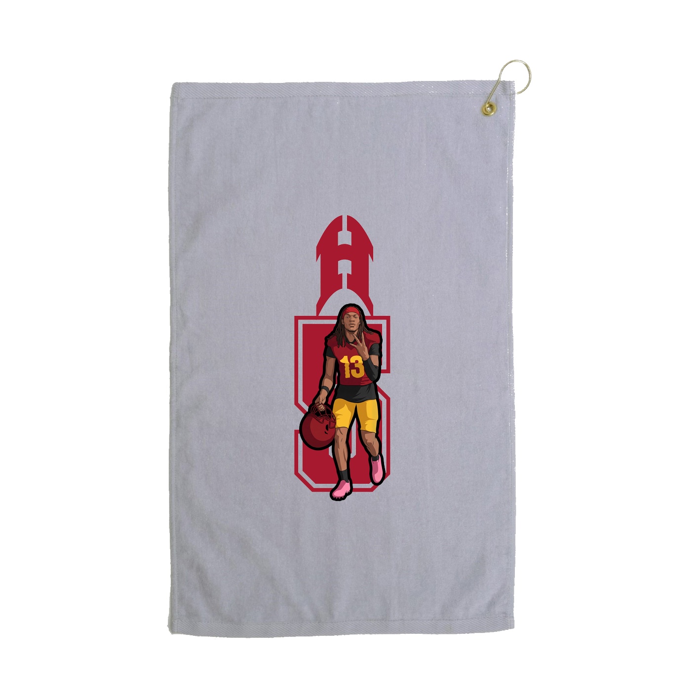 Golf Towel — Number in Grey