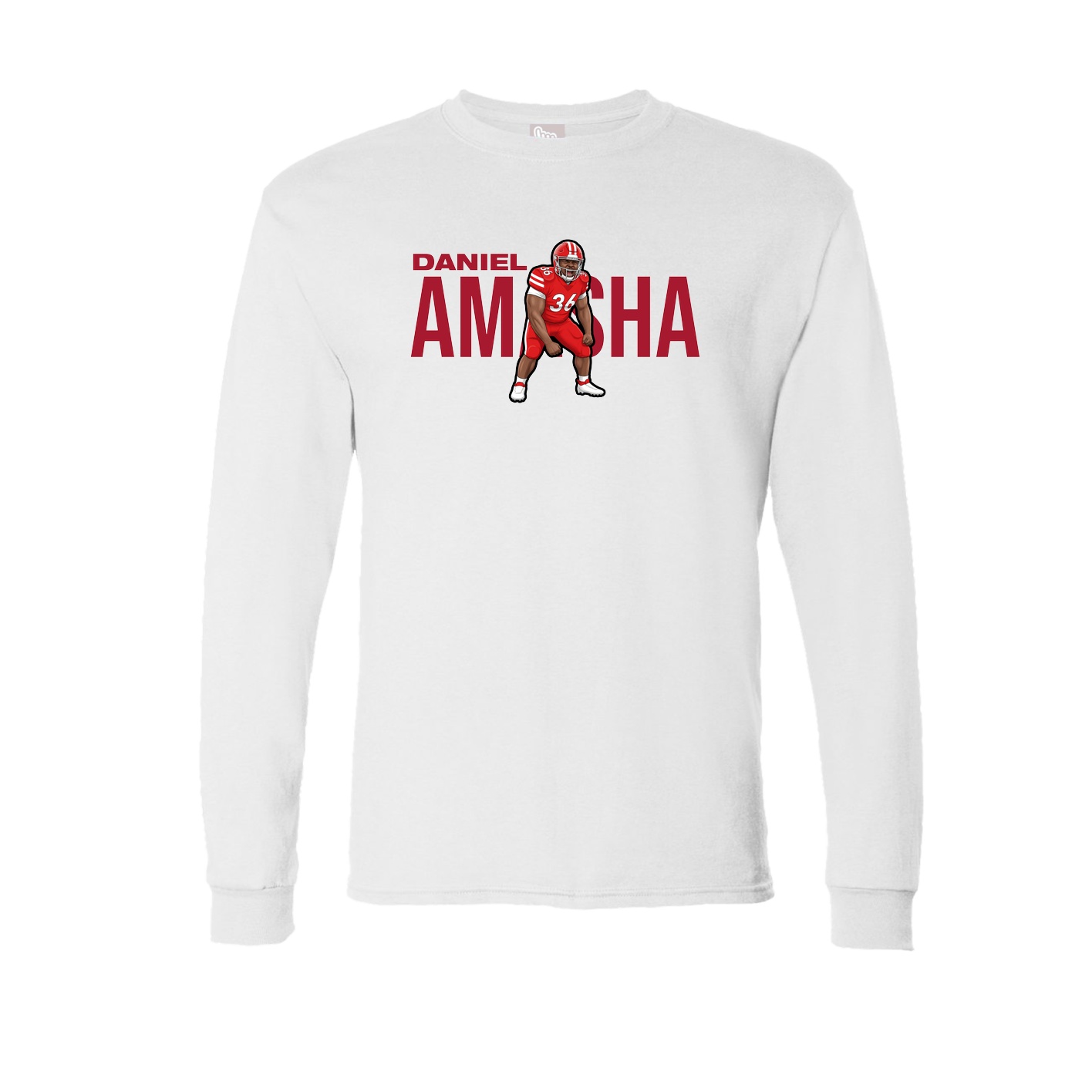 Long Sleeve Tee — Player Name in White