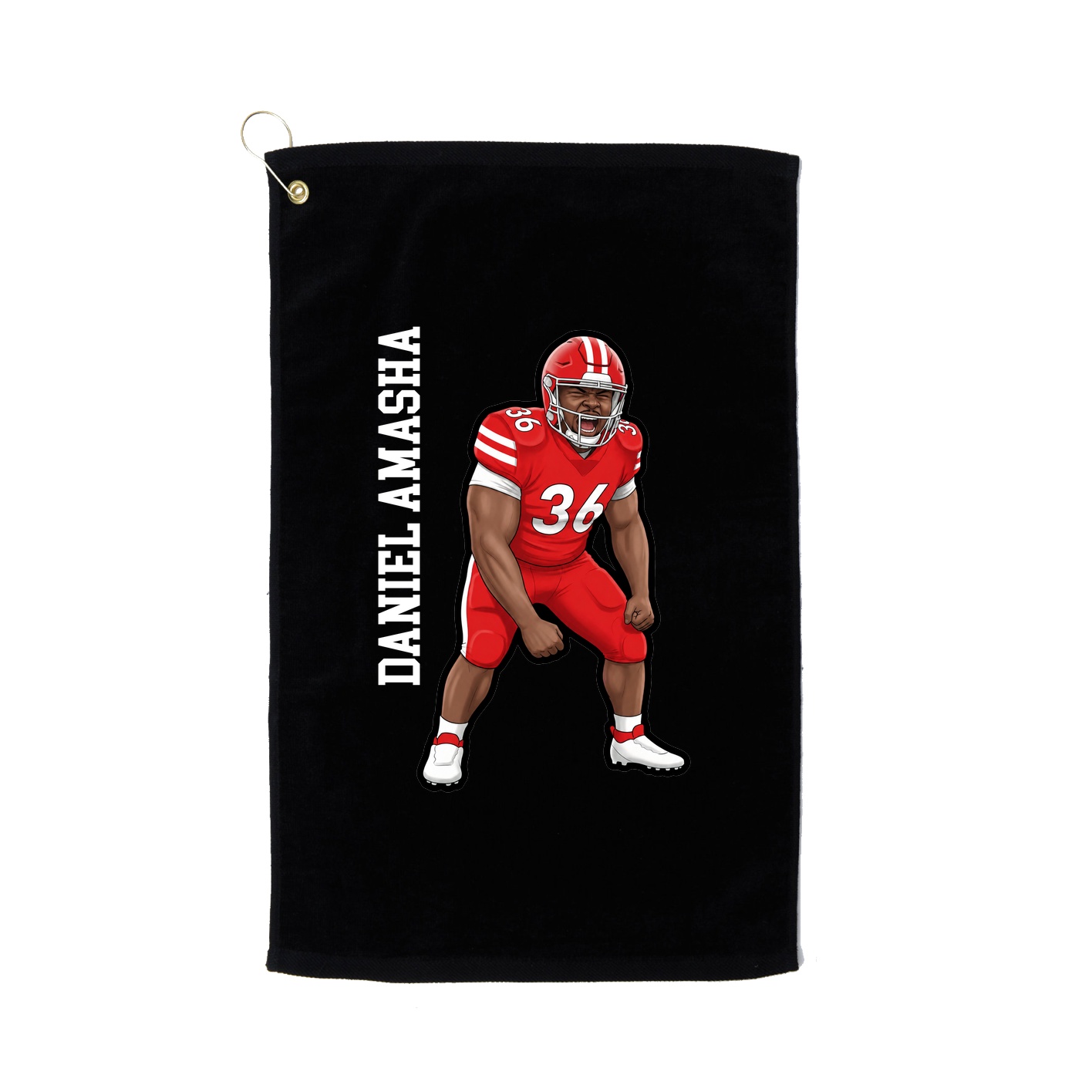 Golf Towel — Name Vertical in Black