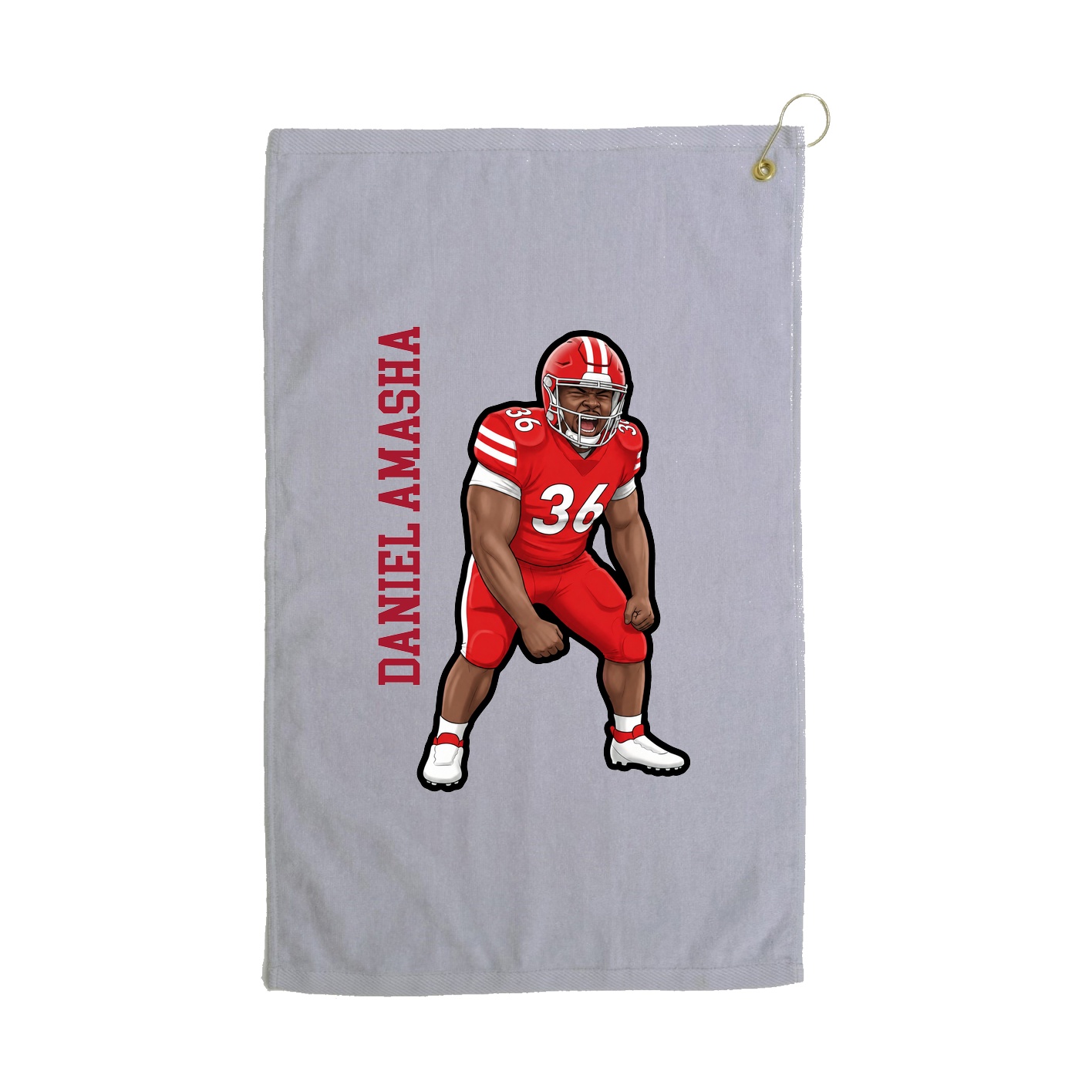 Golf Towel — Name Vertical in Grey