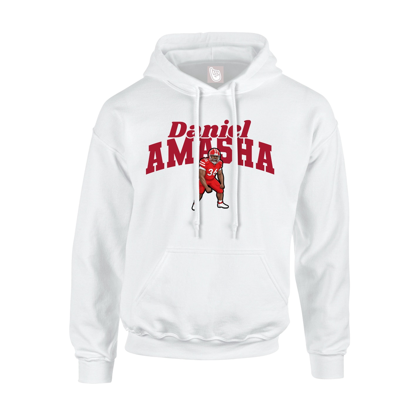 Youth Hoodie — Signature Arch in White