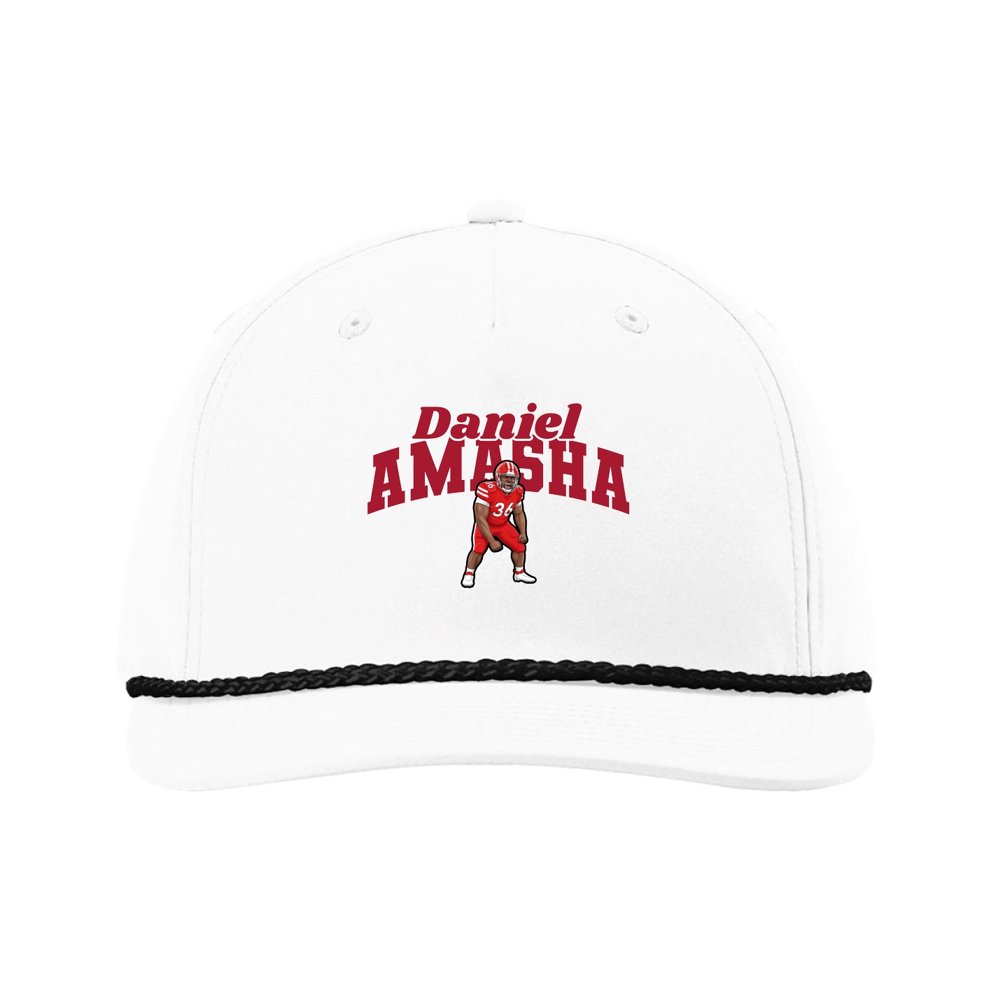 Five-Panel Classic Rope Cap — Signature Arch in White