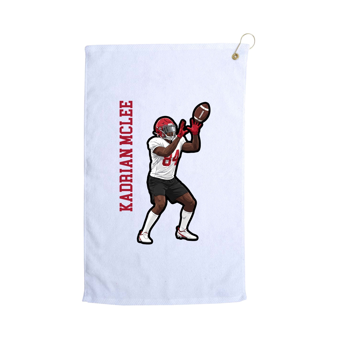 Golf Towel — Name Vertical in White